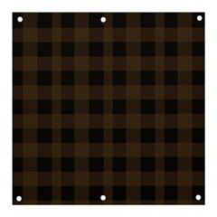 Brown And Black Plaids Banner And Sign 3  X 3  by ConteMonfrey