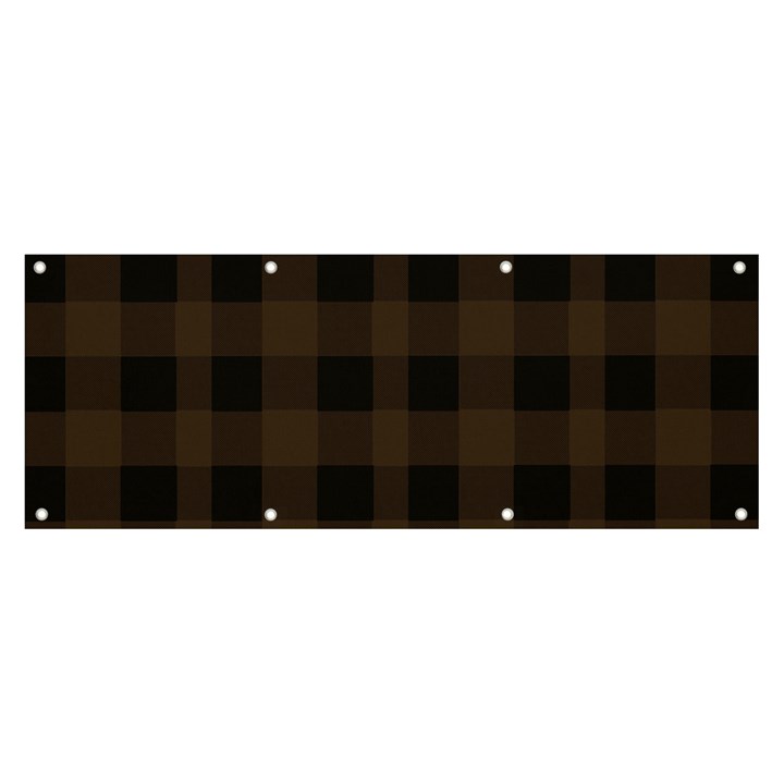 Brown and black plaids Banner and Sign 8  x 3 