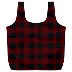 Dark Red Classic Plaids Full Print Recycle Bag (xl) by ConteMonfrey