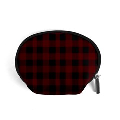 Dark Red Classic Plaids Accessory Pouch (small) by ConteMonfrey