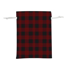 Dark Red Classic Plaids Lightweight Drawstring Pouch (l) by ConteMonfrey