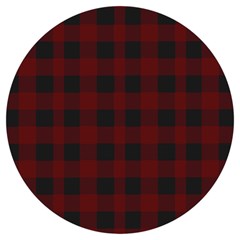 Dark Red Classic Plaids Round Trivet by ConteMonfrey