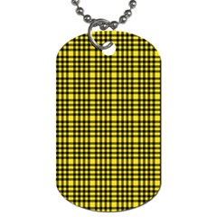 Yellow Small Plaids Dog Tag (two Sides) by ConteMonfrey