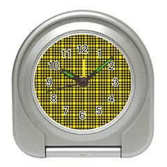 Yellow Small Plaids Travel Alarm Clock by ConteMonfrey