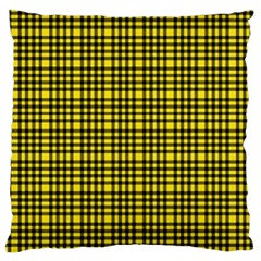 Yellow Small Plaids Large Cushion Case (one Side) by ConteMonfrey