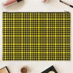 Yellow Small Plaids Cosmetic Bag (XXXL) Back