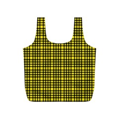 Yellow Small Plaids Full Print Recycle Bag (s) by ConteMonfrey