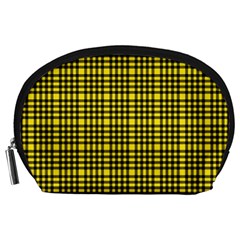 Yellow Small Plaids Accessory Pouch (large) by ConteMonfrey