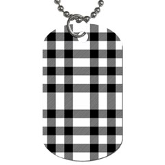 Black White Plaids  Dog Tag (one Side) by ConteMonfrey