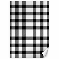 Black White Plaids  Canvas 12  X 18  by ConteMonfrey