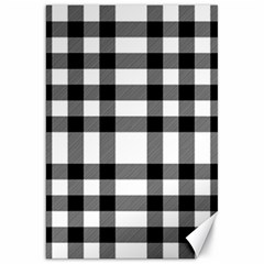 Black White Plaids  Canvas 20  X 30  by ConteMonfrey