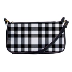 Black White Plaids  Shoulder Clutch Bag by ConteMonfrey