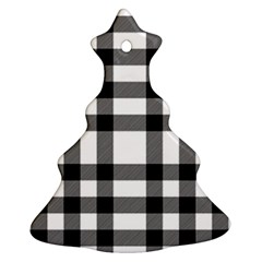 Black White Plaids  Christmas Tree Ornament (two Sides) by ConteMonfrey