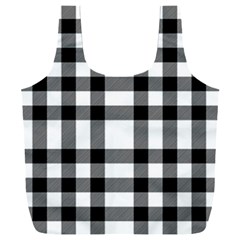 Black White Plaids  Full Print Recycle Bag (xxxl) by ConteMonfrey