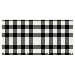 Black White Plaids  Banner And Sign 8  X 4  by ConteMonfrey