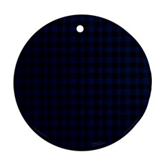 Black And Blue Classic Small Plaids Ornament (round)