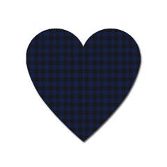 Black And Blue Classic Small Plaids Heart Magnet by ConteMonfrey