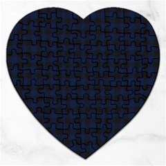 Black And Blue Classic Small Plaids Jigsaw Puzzle (heart) by ConteMonfrey