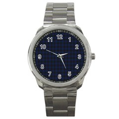 Black And Blue Classic Small Plaids Sport Metal Watch by ConteMonfrey