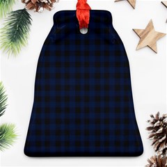 Black And Blue Classic Small Plaids Ornament (bell) by ConteMonfrey