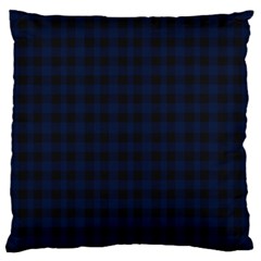 Black And Blue Classic Small Plaids Large Cushion Case (one Side) by ConteMonfrey