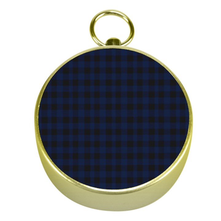 Black and blue classic small plaids Gold Compasses