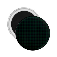 Black And Dark Green Small Plaids 2 25  Magnets