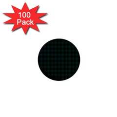 Black And Dark Green Small Plaids 1  Mini Buttons (100 Pack)  by ConteMonfrey