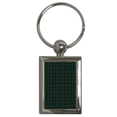 Black And Dark Green Small Plaids Key Chain (rectangle) by ConteMonfrey