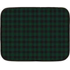 Black And Dark Green Small Plaids Double Sided Fleece Blanket (mini)  by ConteMonfrey