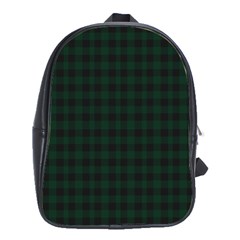 Black And Dark Green Small Plaids School Bag (large) by ConteMonfrey