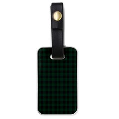 Black And Dark Green Small Plaids Luggage Tag (one Side) by ConteMonfrey