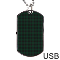 Black And Dark Green Small Plaids Dog Tag Usb Flash (two Sides) by ConteMonfrey