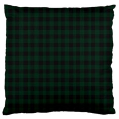 Black And Dark Green Small Plaids Large Cushion Case (one Side) by ConteMonfrey