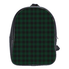 Black And Dark Green Small Plaids School Bag (xl) by ConteMonfrey