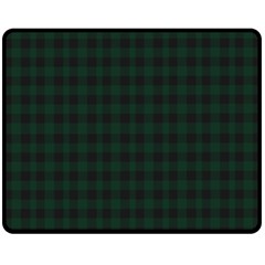 Black And Dark Green Small Plaids Double Sided Fleece Blanket (medium)  by ConteMonfrey