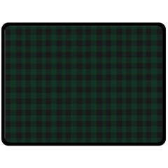 Black And Dark Green Small Plaids Double Sided Fleece Blanket (large)  by ConteMonfrey