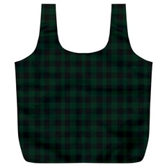 Black And Dark Green Small Plaids Full Print Recycle Bag (xl) by ConteMonfrey