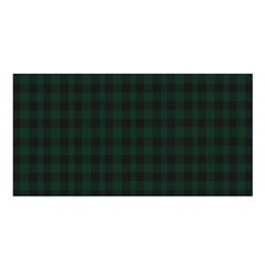 Black And Dark Green Small Plaids Satin Shawl 45  X 80  by ConteMonfrey