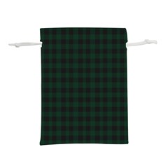 Black And Dark Green Small Plaids Lightweight Drawstring Pouch (s) by ConteMonfrey