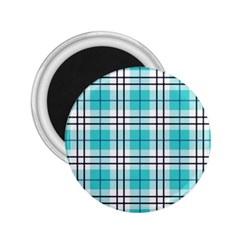 Black, White And Blue Turquoise Plaids 2 25  Magnets