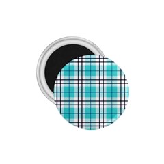 Black, White And Blue Turquoise Plaids 1 75  Magnets by ConteMonfrey