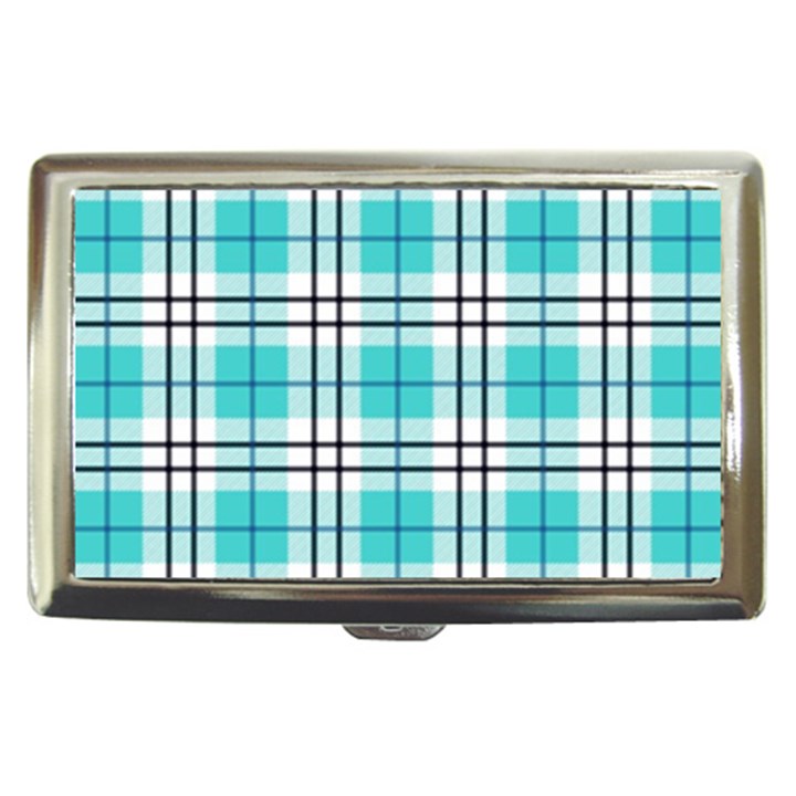 Black, white and blue turquoise plaids Cigarette Money Case