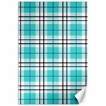 Black, white and blue turquoise plaids Canvas 24  x 36  23.35 x34.74  Canvas - 1