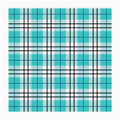 Black, White And Blue Turquoise Plaids Medium Glasses Cloth by ConteMonfrey