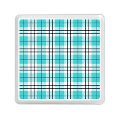 Black, White And Blue Turquoise Plaids Memory Card Reader (square) by ConteMonfrey