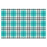 Black, white and blue turquoise plaids Banner and Sign 6  x 4  Front