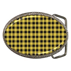 Black And Yellow Small Plaids Belt Buckles by ConteMonfrey