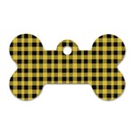 Black and yellow small plaids Dog Tag Bone (Two Sides) Back