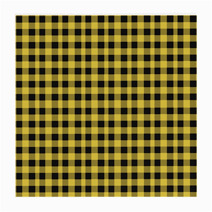 Black and yellow small plaids Medium Glasses Cloth